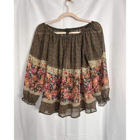 Anthropologie FEI 100% silk boho top - Picture 1 of 13